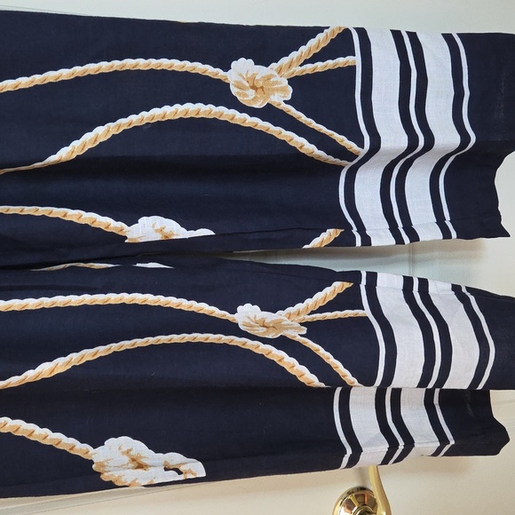 Navy and Gold Chain Wide Leg Pants - Picture 4 of 4